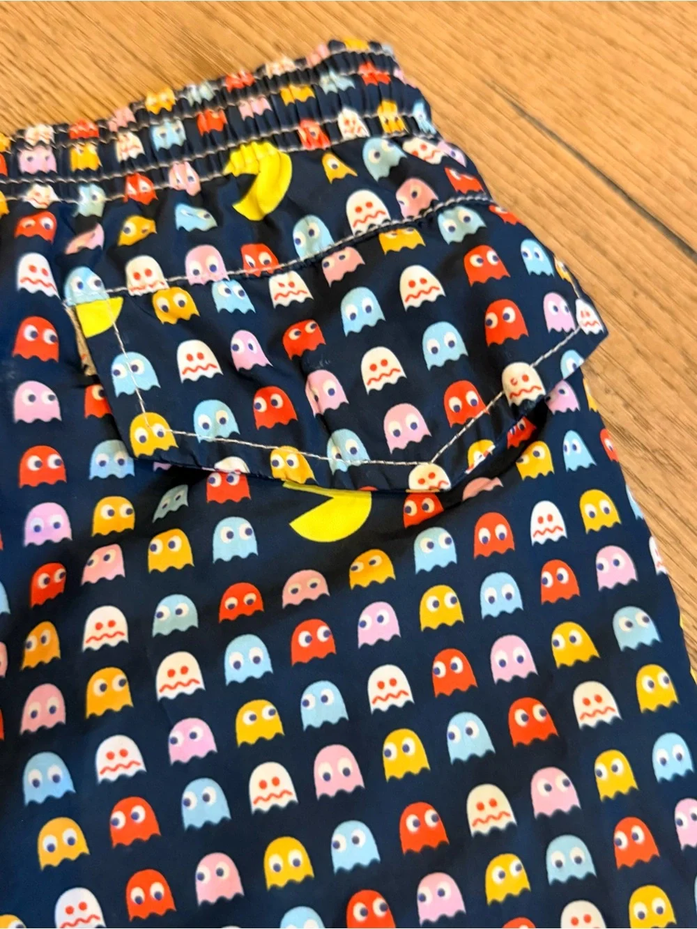 MC2 Saint Barth boys Navy Pac-Man & Ghost Print Swim Trunks